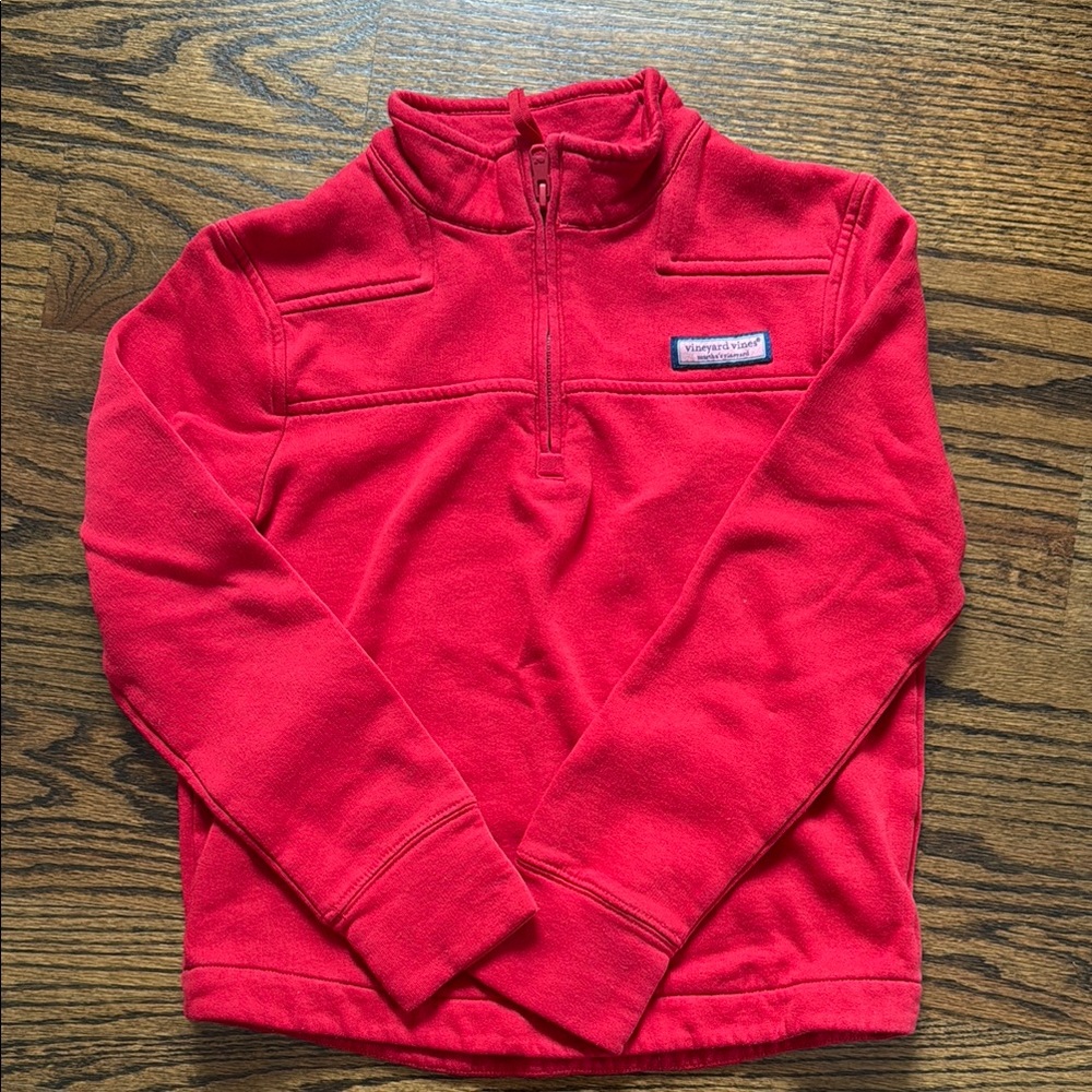 Kids Vineyard Vines Red Quarter Zip Shep Shirt